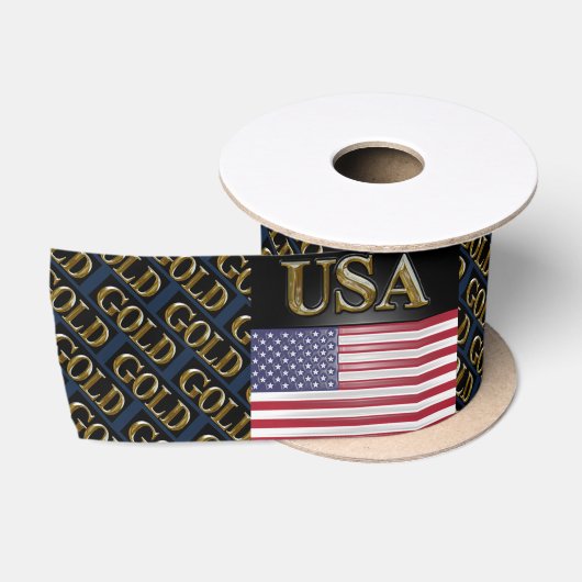 RUBAN EN SATIN OR USA (Bobine)