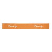 Ruban En Satin Orange Personnalisé Script Name School (Devant)