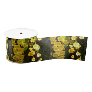 Ruban En Satin Orchidées jaunes suspendues Fleurs tropicales