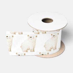 Ruban En Satin Ours polaires mignons d'hiver