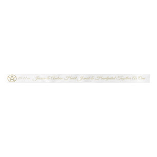 Ruban En Satin Pagan Handfasting Gold Pentacle Custom Wedding