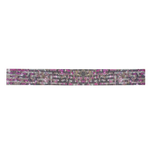 Ruban En Satin Paillettes en argent rose parties scintillant moti (Devant)