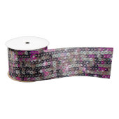 Ruban En Satin Paillettes en argent rose parties scintillant moti (Bobine)