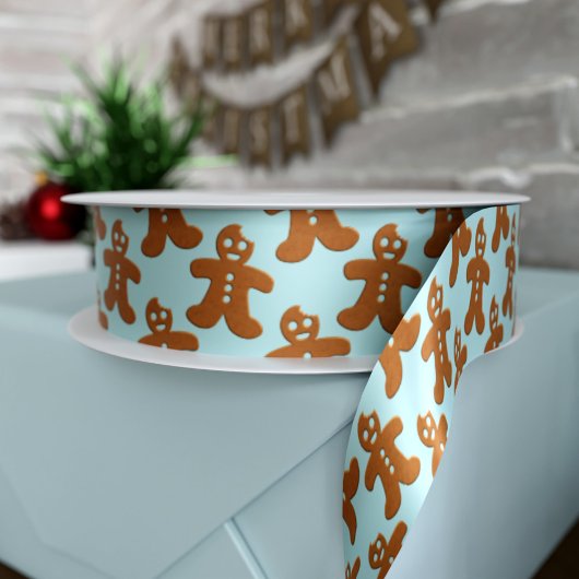 Ruban En Satin Pain d'épices Homme Motif Noël Vacances Ruban