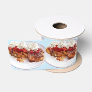 Ruban En Satin Pain Sucré Aux Fraises Et À La Crème