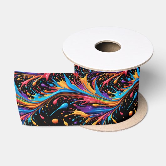 Ruban En Satin Paint Sauvage Vibrant (Bobine)
