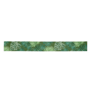 Ruban En Satin Palmier Tropical Feuille Motif vert