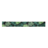 Ruban En Satin Palmier tropical Feuille Motif vert noir (Devant)