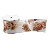 Ruban En Satin Pampas Grass et Terracotta Rust Fleurs Botanique (Bobine)