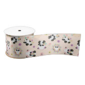 Ruban En Satin Pandas orientales mignonnes Motif sur beige (Bobine)