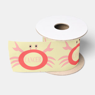 Ruban En Satin Panneau cancéreux Crabe Ribbon