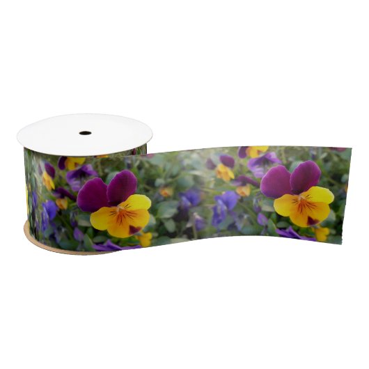Ruban En Satin Pansies lumineuses (Bobine)