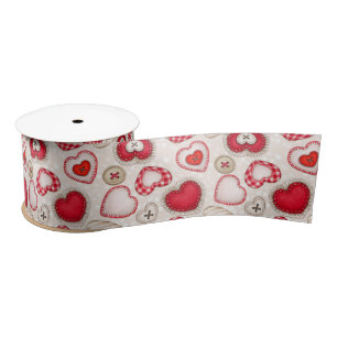 Ruban En Satin Papier cadeau coeurs et amour