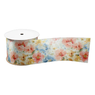Ruban En Satin Papier cadeau Fleurs aquarelle Bohème Fleurs sauva