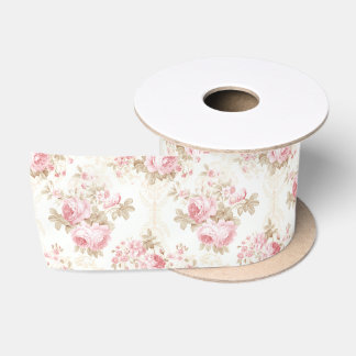 Ruban En Satin Papier d'emballage Coquette Floral Rose Vintage