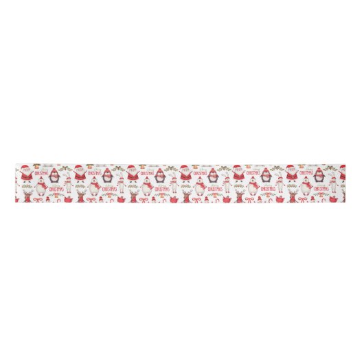 Ruban En Satin Papier Tissu Cute Snowman (Devant)