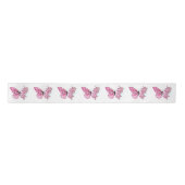 Ruban En Satin Papillon à fleurs avec Sakura rose (Devant)