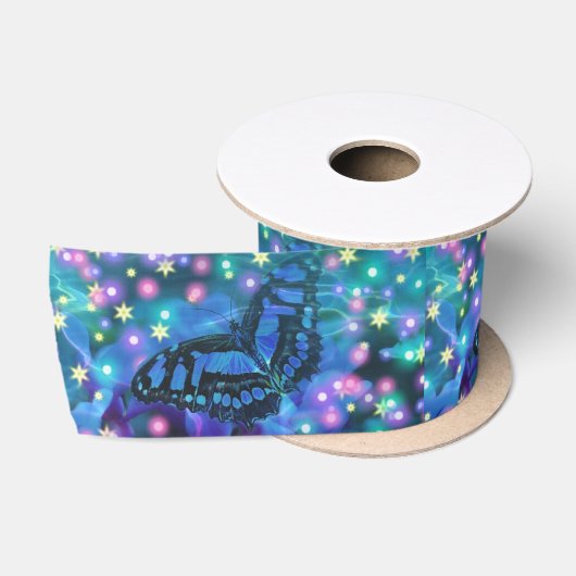 Ruban En Satin Papillon bleu magique (Bobine)