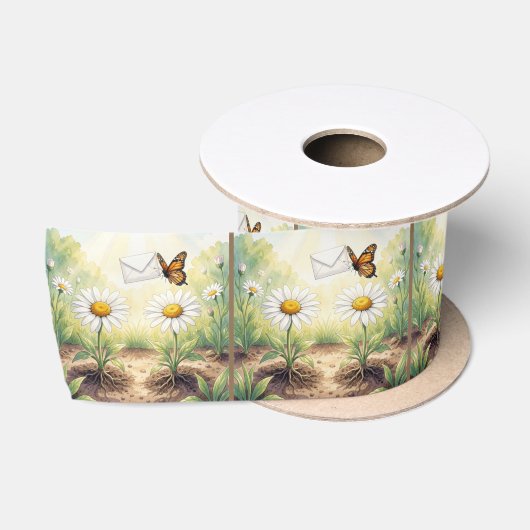 Ruban En Satin Papillon Monarque Livrant du Courrier (Bobine)