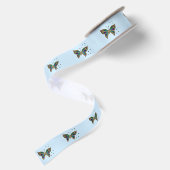 Ruban En Satin Papillon Mosaïque Bleu (Dos)