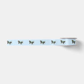 Ruban En Satin Papillon Mosaïque Bleu (Devant)
