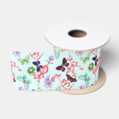 Ruban En Satin Papillons de style William Morris (Bobine)