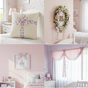 Ruban En Satin papillons pastel