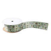 Ruban En Satin Parcelles en vert (Bobine)