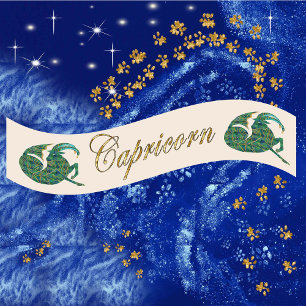 Ruban En Satin Parties scintillant d'or Capricorn Zodiac Cadeau A