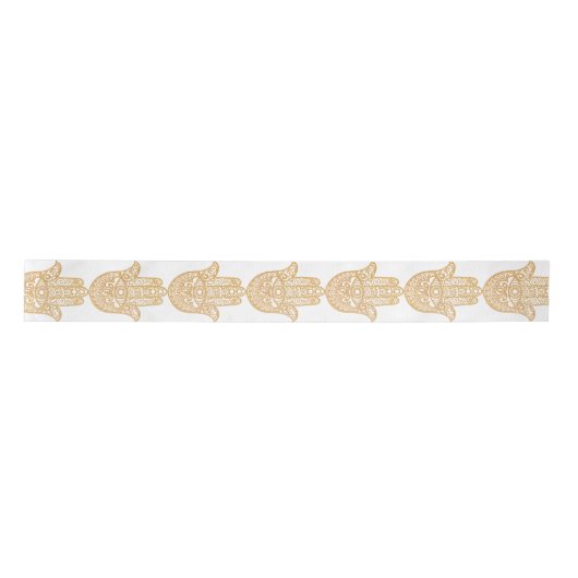 Ruban En Satin Parties scintillant d'or Hamsa Lucky Main Mysical  (Devant)