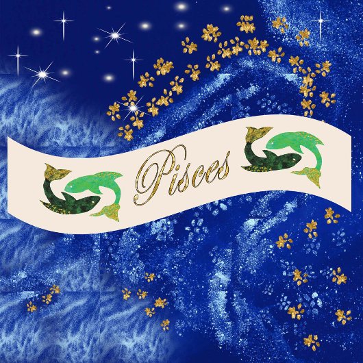 Ruban En Satin Parties scintillant d'or Poissons Zodiac Cadeau d'