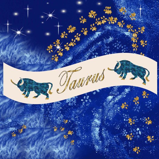 Ruban En Satin Parties scintillant d'or Taurus Zodiac cadeau d'an