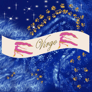 Ruban En Satin Parties scintillant d'or Virgo Zodiac cadeau d'ann