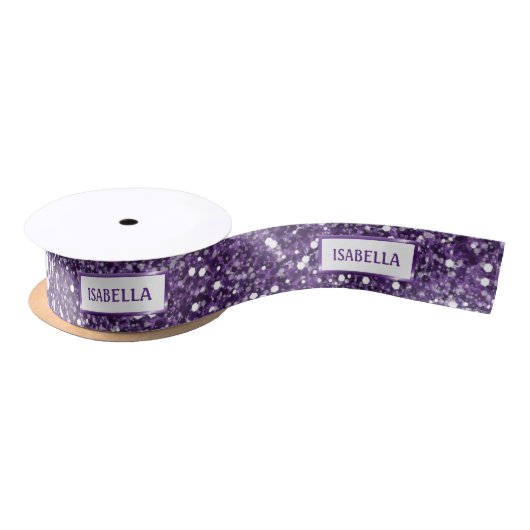 Ruban En Satin Parties scintillant violet Faux, texture Look avec (Bobine)