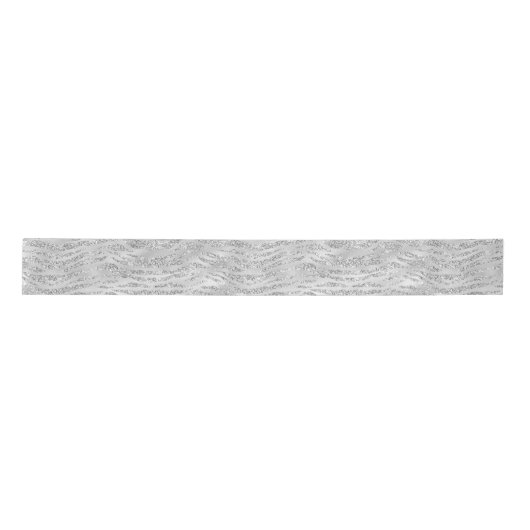 Ruban En Satin Parties scintillant Zebra Gris Argent (Devant)
