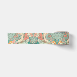 Ruban En Satin Pastel Abstrait Paisley Motif