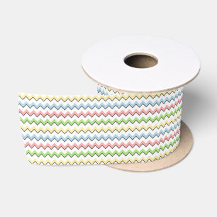 Ruban En Satin Pastel Chevron-Drop Shadow by Shirley Taylor