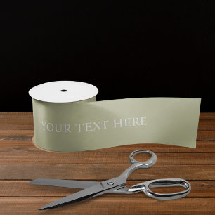 Ruban En Satin Pastel clair doux Olive Sage Vert Blanc Couleur