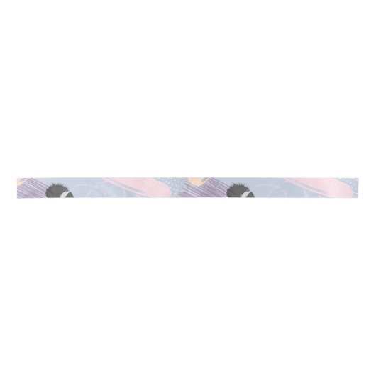 Ruban En Satin Pastel couleurs brushstrokies collage motif (Devant)