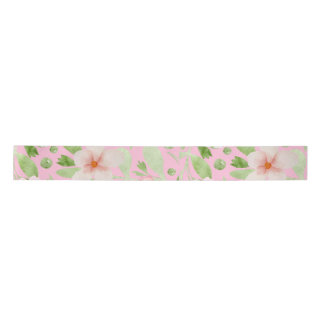 Ruban En Satin Pastel Pink Floral Pattern - Soft Blush Flowers 