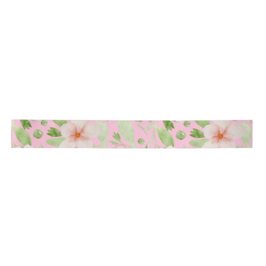 Ruban En Satin Pastel Pink Floral Pattern - Soft Blush Flowers (Devant)