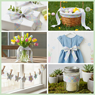 Ruban En Satin Pastel plaid