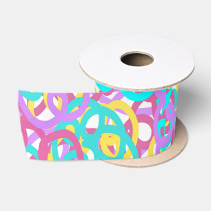 Ruban En Satin Pastel Spirales Abstrait Imprimer