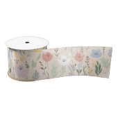 Ruban En Satin Pastel Tulip Design (Bobine)