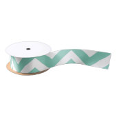 Ruban En Satin Pastel Turquoise & Blanc Chevron Mariage Anniversa (Bobine)