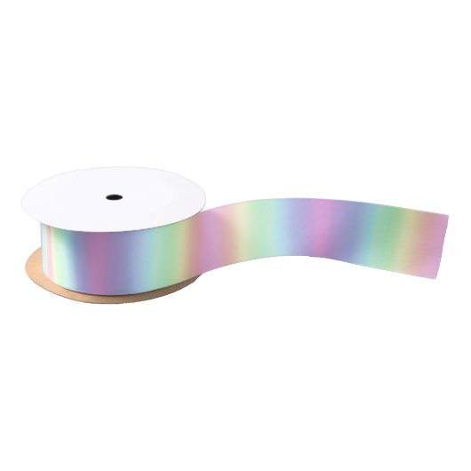 Ruban En Satin Pastel Unicorn Arc-en-ciel Dégradé (Bobine)