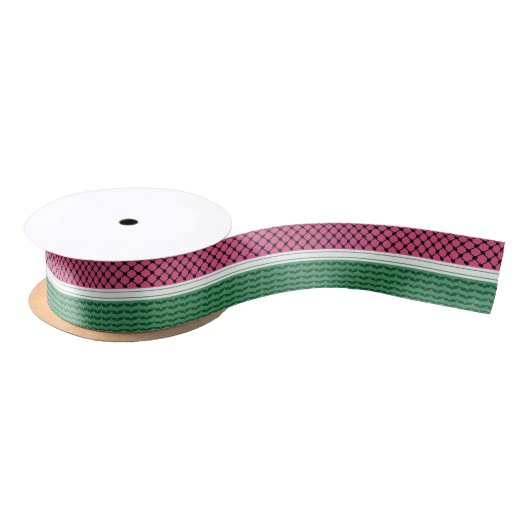 Ruban En Satin Pastèque palestinienne Keffiyeh (Bobine)