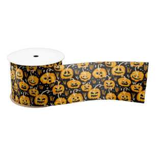 Ruban En Satin Patch Citrouille Halloween Jack-o'-lantern