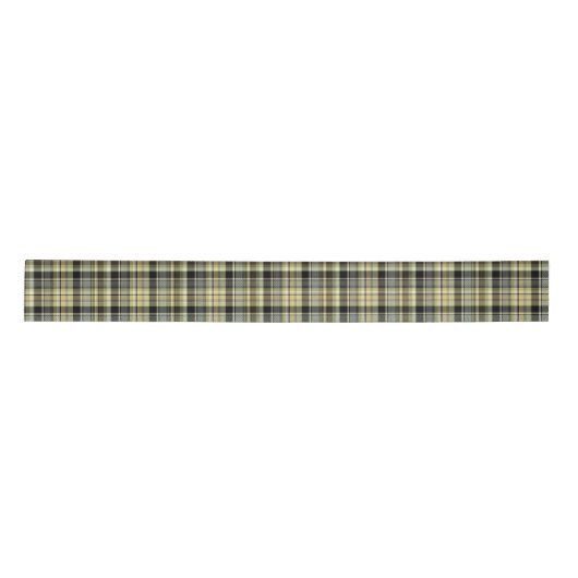 Ruban En Satin Pâte de tartan jaune-brun. (Devant)
