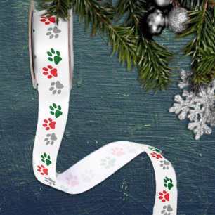 Ruban En Satin Pattes de Noël